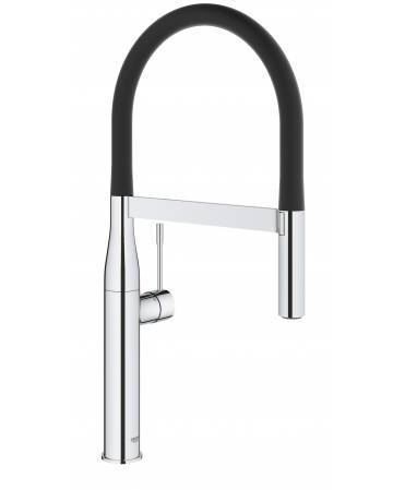 Смеситель Grohe Essence+ 30294000 для кухни гибкий излив хром/черный