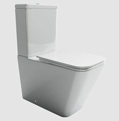 Унитаз-компакт Ceramicanova Cubic CN1803 36*64 безободковый с крышкой-сиденьем микролифт Slim