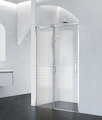 Душевая дверь в нишу BelBagno ACQUA-BF-1-120-C-Cr 120*198 L/R профиль хром с поддоном 120*90*3 белый матовый