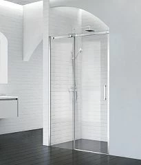 Душевая дверь в нишу BelBagno ACQUA-BF-1-120-C-Cr 120*198 L/R профиль хром с поддоном 120*80*3 белый матовый