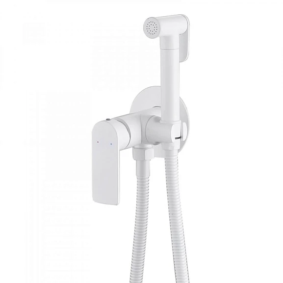 Гигиенический душ со смесителем ABBER Weiss Insel AF8025W скрытый монтаж белый матовый