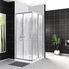 Душевой уголок BelBagno UNO-195-A-2-90-CH-Cr 90*90*198 (с поддоном TRAY-AS-A 90*90*3 черный матовый)