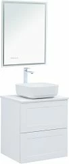 Комплект мебели Aquanet Терра 60 белый матовый Soft Touch (тактильный матовый) раковина City-1, белая столешница