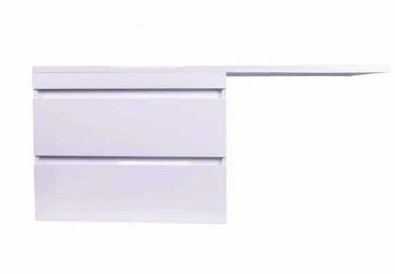 Тумба с раковиной Style Line Даллас 140 L Люкс подвесная с 2 ящиками под стиральную машину белая эмаль