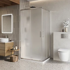 Душевой уголок BelBagno LUCE-AH-2-100/80-P-Cr 100*80*195 стекло рифленое без поддона