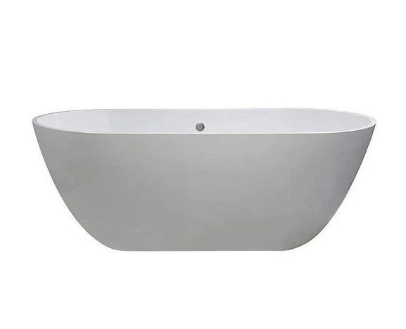 Ванна из искусственного камня Toni Arti Biella 170х80 белая матовая с отверстием перелива