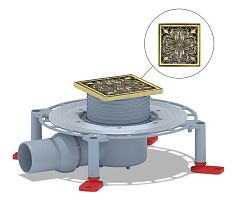 Душевой трап Bronze DE Luxe 21975-5602 10*10 боковой выпуск бронза с дизайн-решеткой цветок