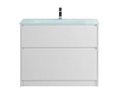 Тумба с раковиной BelBagno Kraft 100 напольная Bianco Opaco (раковина BB1010/465-LV-VTR-BO)