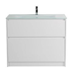 Тумба с раковиной BelBagno Kraft 100 напольная Bianco Opaco (раковина BB1010/465-LV-VTR-BL)