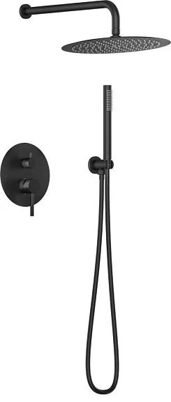 Душевой комплект Knotlor Eclipse SS-26/BL скрытый монтаж черный матовый