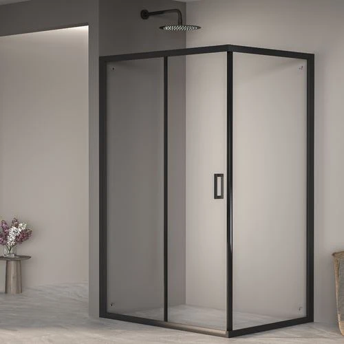 Душевой уголок RGW Passage PA-245-B 100*90*190 профиль черный матовый без поддона