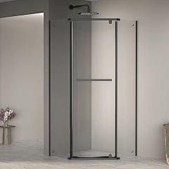 Душевой уголок RGW Passage PA-82-B 90*90*195 пятиугольный профиль черный матовый без поддона