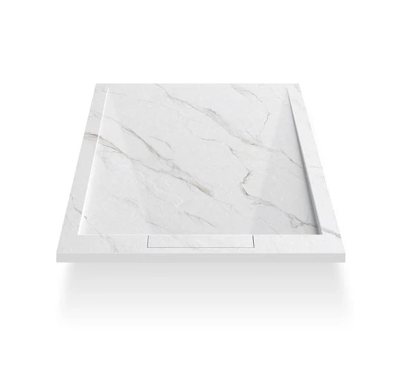 Душевой поддон Esbano Luxe ESP-LM128CB 120*80*2,5 мрамор белый