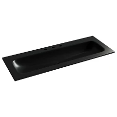 Встраиваемая раковина Ceramicanova Grace 121*45,7 с тремя отверстиями под смеситель черная матовая Встраиваемая раковина Ceramicanova Grace 121*45,7 с тремя отверстиями под смеситель черная матовая