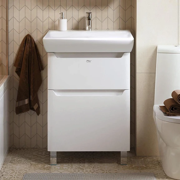 Тумба под раковину Alavann Lana 60 белый глянец (под раковину Q 60)
