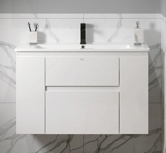 Тумба под раковину Alavann Eva 100 белый глянец