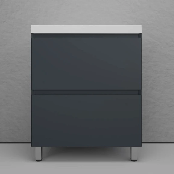 Тумба с раковиной Style Line Манхэттен 70 напольная графит