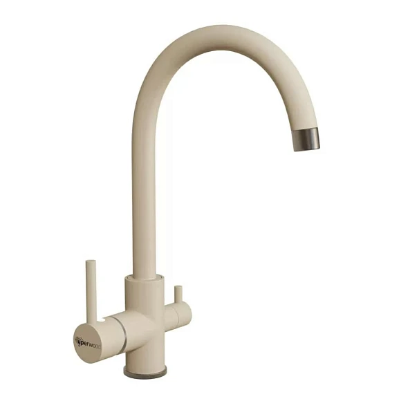 Смеситель Uperwood UPD-003-08 для кухни с функцией подключения фильтра бежевый/вороненая сталь