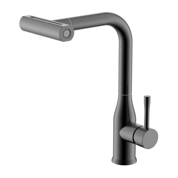 Смеситель Splenka S206.49.09 для кухни с мультифункциональным выдвижным изливом графит
