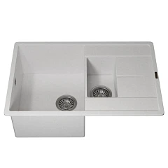 Кухонная мойка Uperwood Quartz UPD-05 78х51 белая матовая Кухонная мойка Uperwood Quartz UPD-05 78х51 белая матовая