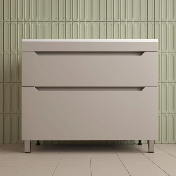 Тумба с раковиной Style Line Остин 100 напольная крем