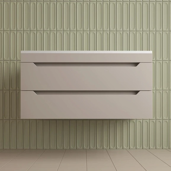 Тумба с раковиной Style Line Остин 100 подвесная крем