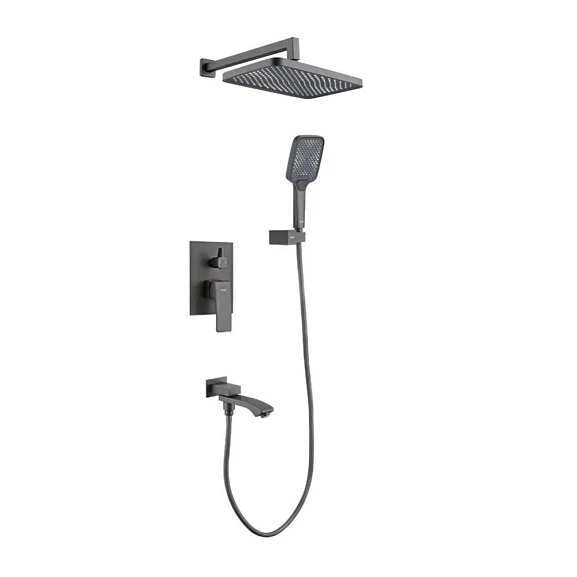 Душевой комплект Raglo R01.27.09 с изливом скрытый монтаж графит