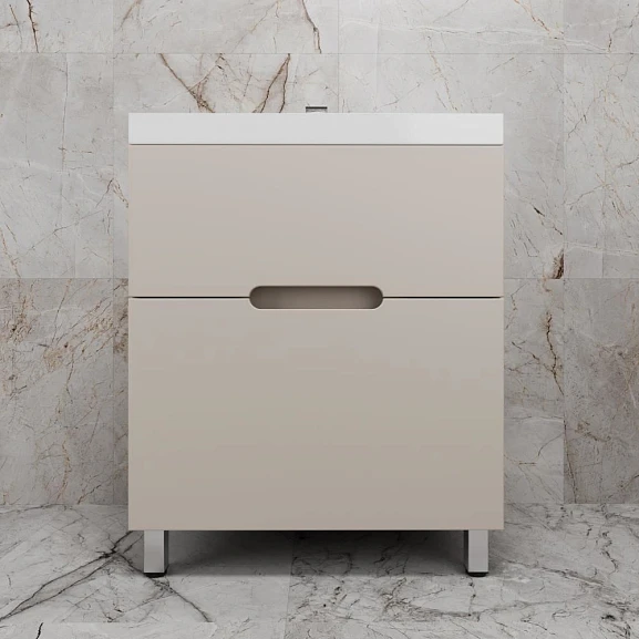 Тумба с раковиной Style Line Матис 70 напольная крем