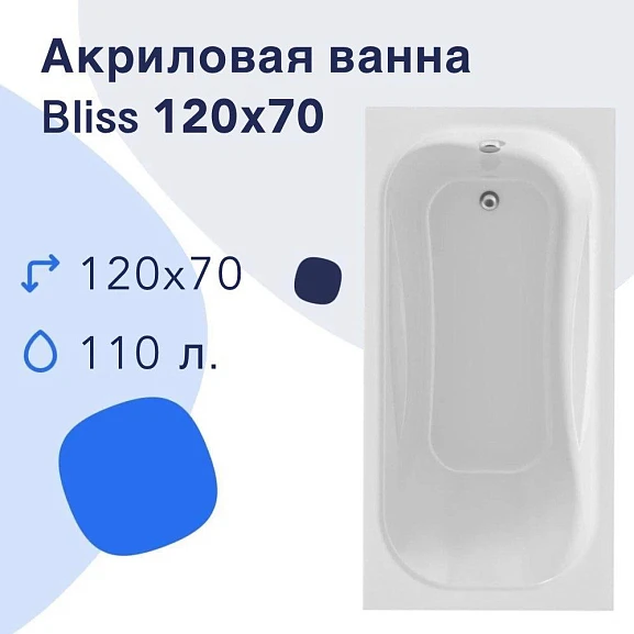 Акриловая ванна Nir-Vanna Bliss 120х70 (комплект)