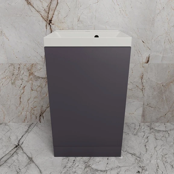 Тумба с раковиной Style Line Моно 50 L/R графит нубук (раковина Asti 50*45 жасмин)