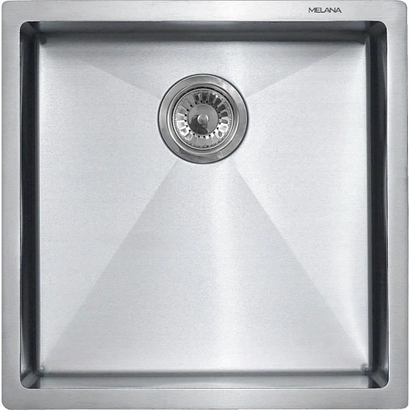 Кухонная мойка Melana ProfLine 50*50 врезная квадратная сатин без отверстия под смеситель