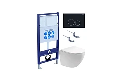 Комплект инсталляции Aquatek Европа (рама Aquatek Standard INS-0000012+крепеж KKI-0000002+клавиша KDI-0000020+унитаз AQ1901-00 с тонким сиденьем)
