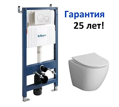 Комплект инсталляции BelBagno BB-101-M-BC + BB3105CHR/SC клавиша смыва белая Комплект инсталляции BelBagno BB-101-M-BC + BB3105CHR/SC клавиша смыва белая