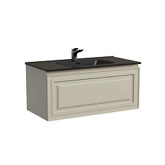 Тумба с раковиной Sancos Very 90 Beige Soft (раковина Element CN7002MB черная матовая) Тумба с раковиной Sancos Very 90 Beige Soft (раковина Element CN7002MB черная матовая)