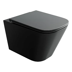 Подвесной унитаз Ceramicanova Union 34*49 черный матовый безободковый Tornado с крышкой-сиденьем микролифт Slim