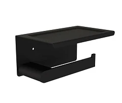 Держатель туалетной бумаги Knotlor Bliss PH102BL с полкой черный матовый