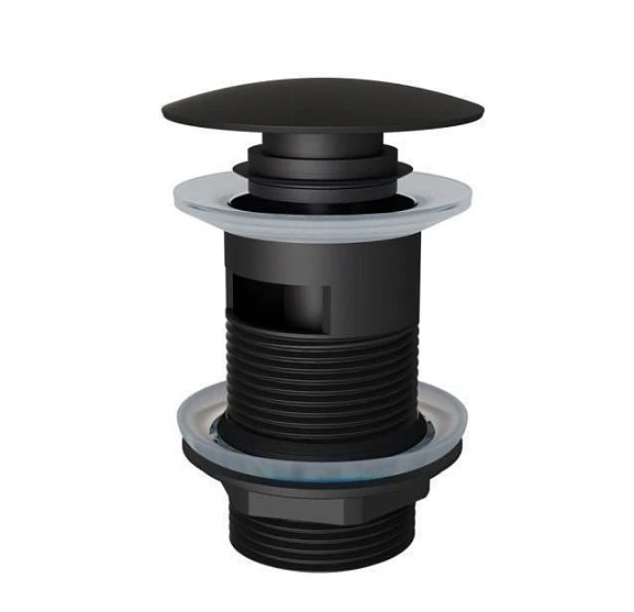 Донный клапан Knotlor BM9011BL click/clack 5/4" с переливом черный матовый