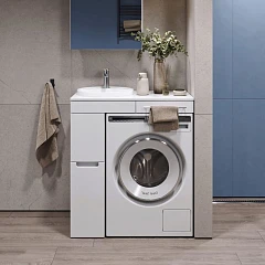 Тумба с раковиной Alavann Cosmetic 85 белый глянец L