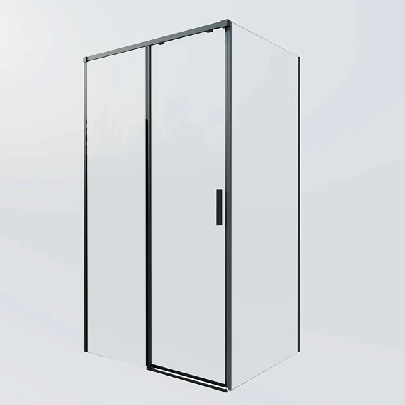 Душевой уголок Vincea Soft 2 100*90*200, профиль черный с доводчиком