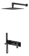 Душевой комплект Boheme Qubic Matt 474-B черный матовый