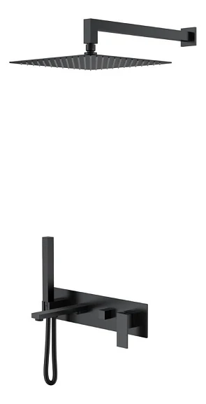 Душевой комплект Boheme Qubic 474-B черный матовый