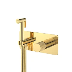 Гигиенический душ со смесителем Boheme Stick 127-GG.3 скрытый монтаж золото ручка Linea