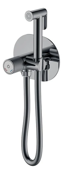 Гигиенический душ со смесителем Boheme Tech 157-SGM скрытый монтаж графит глянец