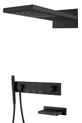 Душевой комплект Boheme Zodiac 132-2-B с изливом черный матовый