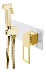 Гигиенический душ со смесителем Boheme Q 147-WG скрытый монтаж белый матовый/золото