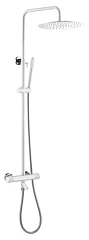 Душевая стойка Boheme Uno 468-T-WCR с термостатом и изливом белая матовая/хром