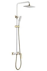 Душевая стойка Boheme Venturo 388-W с изливом белая матовая/золото