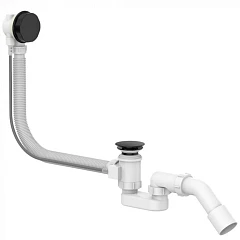 Слив-перелив для ванны Delice DLR000008 полуавтомат черный матовый