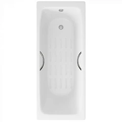 Чугунная ванна Delice Biove 170х75 с ручками и с антискользящим покрытием (комплект)