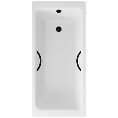 Чугунная ванна Delice Parallel 170х80 с черными матовыми ручками (комплект)